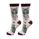 E & S Imports Life is Better With a Silver Tabby Socks 