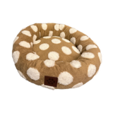 Pet Obsession Brown Polka Dot Fleece Cuddler Pet Bed 20 in