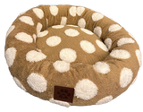 Pet Obsession Brown Polka Dot Fleece Cuddler Pet Bed 20 in