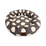 Pet Obsession Grey Polka Dot Fleece Cuddler Pet Bed 20 in