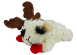 Multipet Holiday Lamb Chop with Antlers Plush Dog Toy 10.5 in