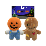 Petlou Halloween Trick or Treat Pals Scarecrows Plush Dog Toys 2 pk