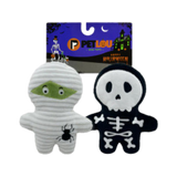 Petlou Halloween Trick or Treat Pals Mummy & Bone Plush Dog Toys 2 pk