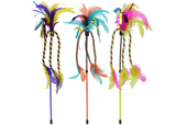 Incredipet Ribbon & Feather Cat Wand Toy, Assorted 17 in