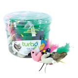 Coastal Pet Products Turbo Birds with Feather Tails & Line Loop 