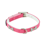 Coastal Pet Products Li'l Pals Posh B'Dazzled Bone Dog Collar- Pink