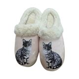 E & S Imports Silver Tabby Snugg Slippers