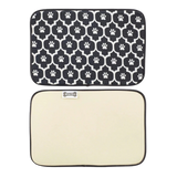 Kole Imports Black and White Bone Dry Machine Washable Feeding Mat 