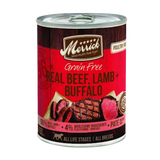 Merrick Grain Free 96% Real Beef Lamb and Buffalo Canned Dog Food
