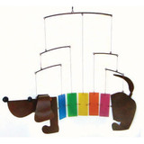 Songbird Essentials Rainbow Dachsie Dog Glass Mobile 