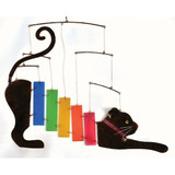 Songbird Essentials Rainbow Kittie Metal and Glass Mobile 