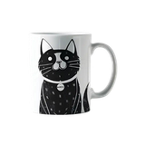 M-pets Pet Family Moonpie Black and White Ceramic Mug 