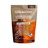 Collachews 9 in. Rawhide Alternative Chicken and Bully Flavors Collagen Roll Natural Dog Treat 8 pk