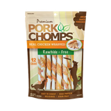Scott Pet Premium Pork Chomps Real Chicken Wrapped Twist Dog Treat 12 ct