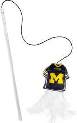 Pets First Michigan Wolverines Jersey Teaser Wand With Catnip 