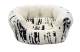 Spot Black and White Reverse Cushion Marbled Rectangle Pet Bed 18 in