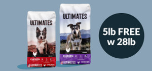 Get a Free 5lb Bag of Ultimates Dry Dog Food