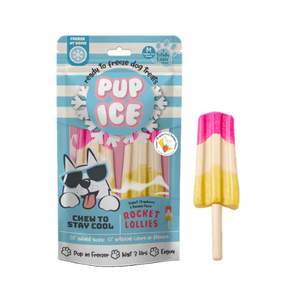 Nothin' To Hide Pup Ice Rocket Lollies Srawberry and Banana Dog