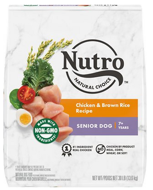 Nutro Natural Choice Senior Chicken & Brown Rice Recipe Dry Dog Food 30 lb