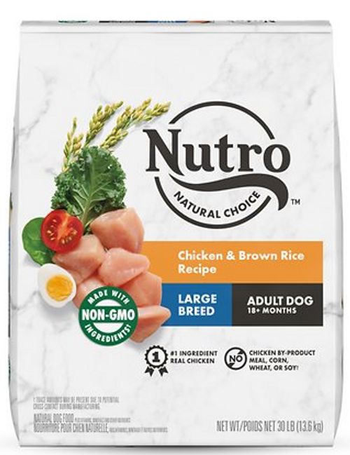 Nutro Natural Choice Large Breed Adult Chicken & Brown Rice Recipe Dry 30 lb