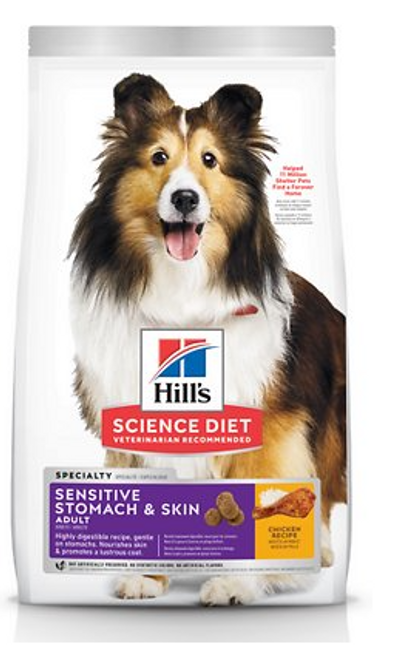 Hill's Science Diet Adult Sensitive Stomach & Skin Chicken Recipe Dry Dog Food