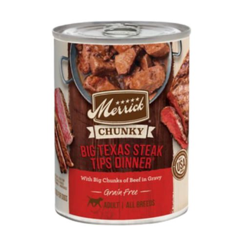 Merrick Big Texas Steak Tips Dinner Chunky Grain-Free Canned Dog Food