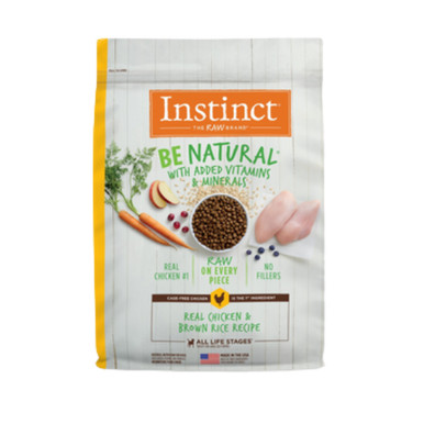 Instinct Be Natural Real Chicken & Brown Rice Recipe Freeze-Dried Raw Coated All Life Stage Dry Dog Food