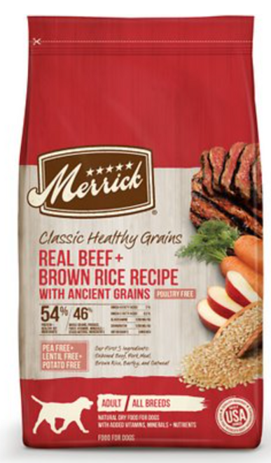 Merrick Classic Healthy Grains Real Beef & Brown Rice Recipe With Ancient Grains Adult Dry Dog Food