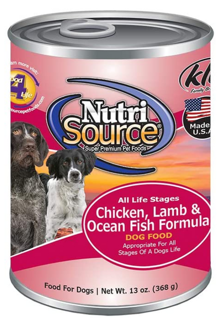 Nutrisource Chicken, Lamb & Ocean Fish All Life Stages Canned Dog Food