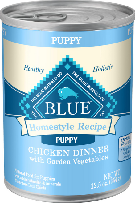 Blue Buffalo Homestyle Recipe Puppy Chicken Dinner With Garden Vegetables & Brown Rice Canned Dog Food