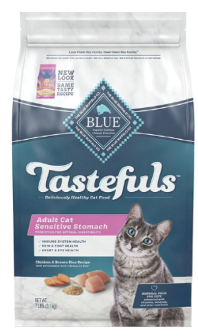 Blue Buffalo Sensitive Stomach Natural Chicken & Brown Rice Recipe With Prebiotics Dry Cat Food