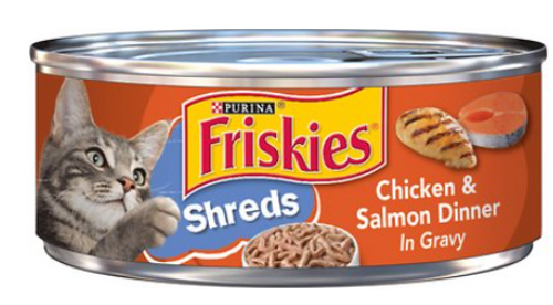 Friskies Shreds Chicken & Salmon Dinner In Gravy Canned Cat Food