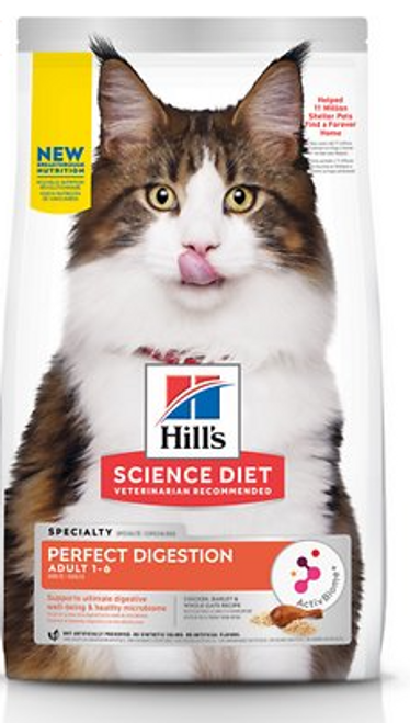 Hill's Science Diet Adult Perfect Digestion Chicken, Barley, & Whole Oats Recipe Dry Cat Food