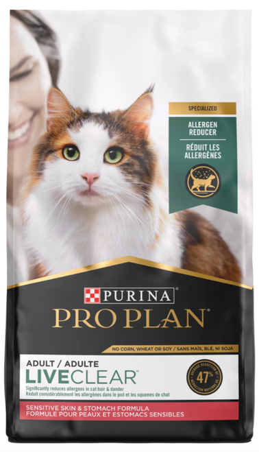 Purina Pro Plan Liveclear Sensitive Skin & Stomach Turkey & Oatmeal Formula Dry Cat Food