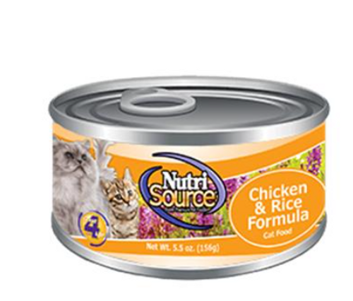 Nutrisource Chicken & Rice Formula Canned Cat Food