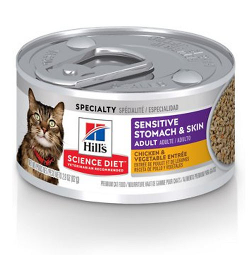 Hill's Science Diet Adult Sensitive Stomach & Skin Chicken & Vegetable Entree Canned Cat Food