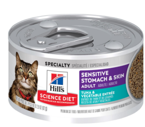Hill's Science Diet Adult Sensitive Stomach & Skin Tuna & Vegetable Entree Canned Cat Food