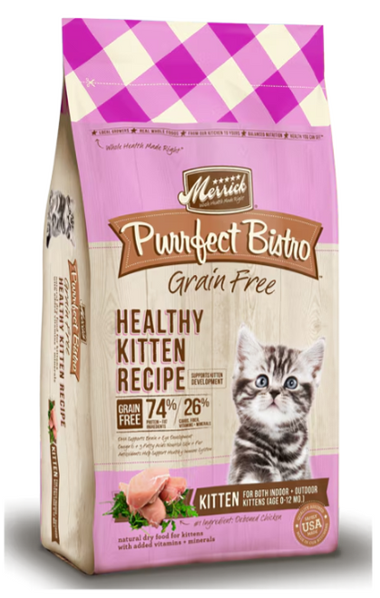 Merrick Purrfect Bistro Healthy Kitten Recipe Grain-Free Dry Cat Food 4 lb