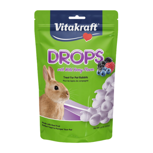 Vitakraft DROPS with Wild Berry Flavor Small Animal Treats for Rabbits, Guinea Pigs & Hamsters 5.3 oz