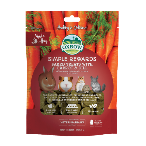 Oxbow Simple Rewards Baked Treats with Carrot & Dill for Small Animals 3 oz