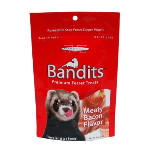 Marshall Bandits Premium Ferret Meaty Bacon Flavor Treats 3 oz
