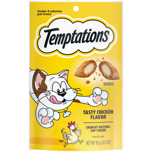 Whiskas Temptations Classic Crunchy and Soft Cat Treats Tasty Chicken Flavor
