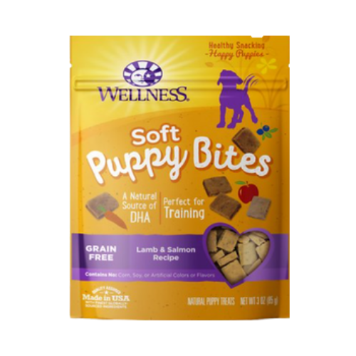 Wellness Soft Puppy Bites Lamb & Salmon Recipe Grain-Free Dog Treats 3 oz