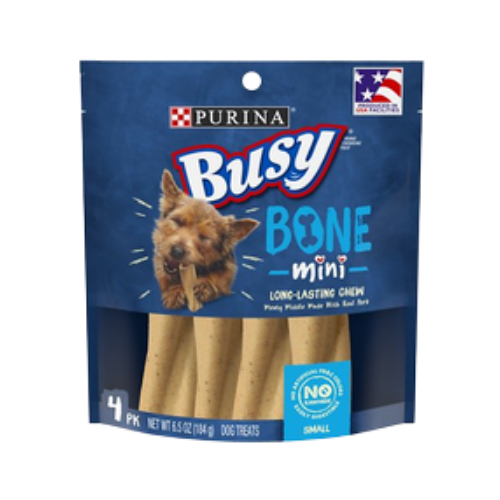 Purina Busy Bone With Real Meat Mini 4 Pack Dog Treats 6.5 oz