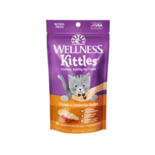 Wellness Kittles Grain-Free Chicken & Cranberries Recipe Crunchy Cat Treats 2 oz