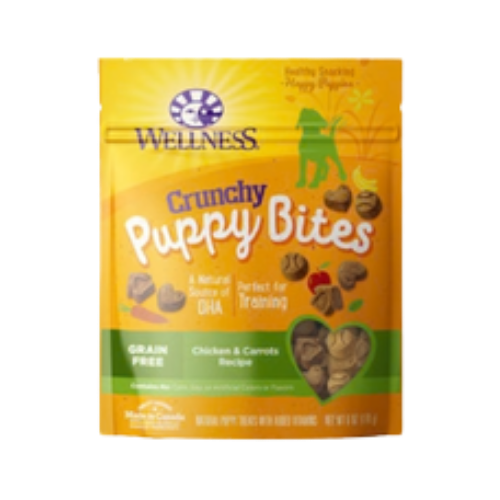 Wellness Puppy Bites Grain-Free Crunchy Chicken & Carrots Recipe Treats 6 oz