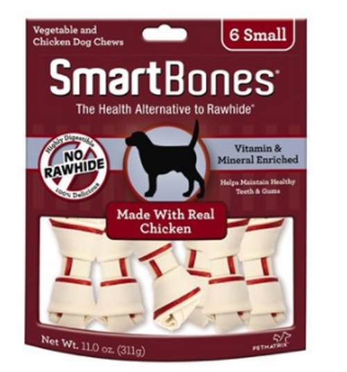 Smartbones Rawhide-Free With Real Chicken Small Bones For Dogs 6 ct