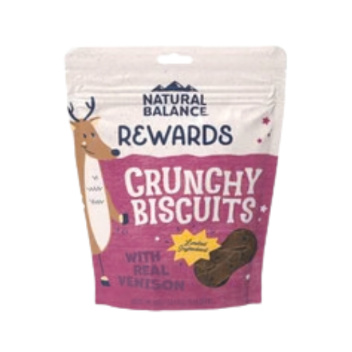Natural Balance Rewards Limited Ingredient Crunchy Biscuits with Real Venison Dog Treats 14 oz