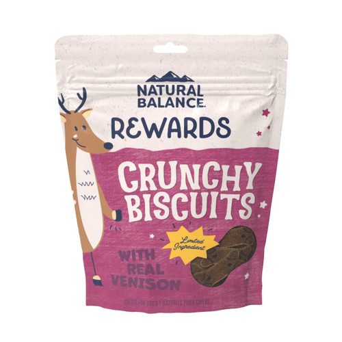 Natural Balance Rewards Limited Ingredient Crunchy Biscuits with Real Venison Dog Treats 14 oz