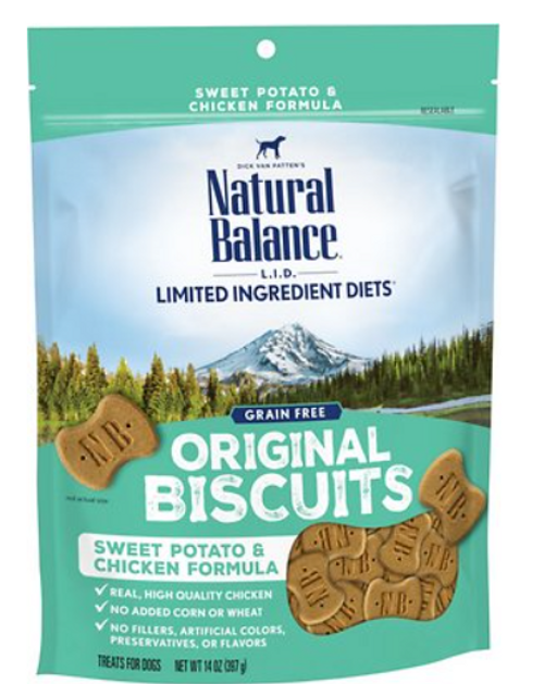 Natural Balance L.I.T. Limited Ingredient Treats Sweet Potato & Chicken Formula For Dogs 14 oz